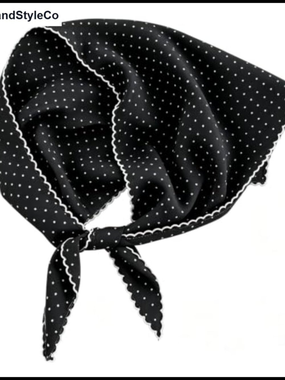 Polka Dot Head Scarf Triangle Hair Scarf Polyester Bandana